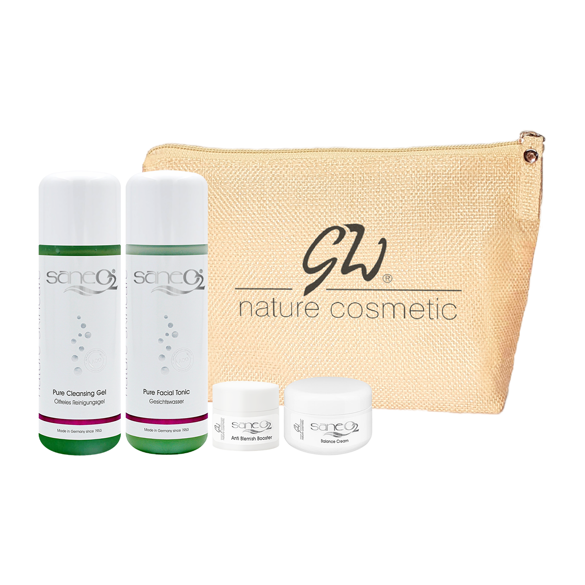 SaneO2® Reise & Starter Set für fettige Haut